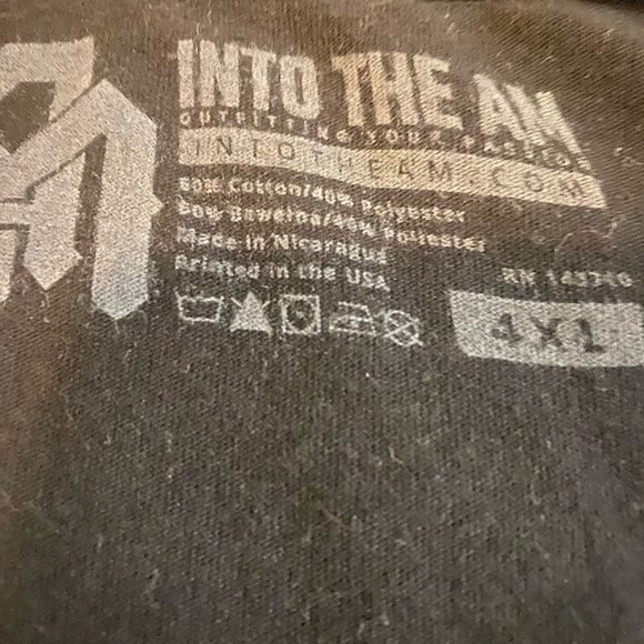 Black Graphic T-Shirt with Floral Skull Design Into the am - Picture 4 of 5